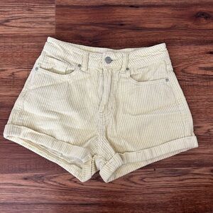 PacSun Yellow Corduroy Shorts